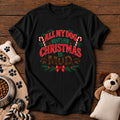 All My Dog Wants for Christmas Is Mud Tee — funny dog t-shirt in Black, Comfort Colors 1717 flat lay