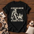 Bigfoot Dog Dad Christmas Tee — funny dog t-shirt in Black, Comfort Colors 1717 flat lay