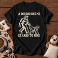 Bigfoot Dog Dad Tee — funny dog t-shirt in Black, Comfort Colors 1717 flat lay