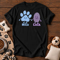 Custom Paw & Fingerprint Tee — personalized dog t-shirt in Black, Comfort Colors 1717 flat lay