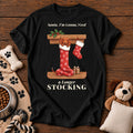 Dachshund Longer Stocking Tee — funny dog t-shirt in Black, Comfort Colors 1717 flat lay