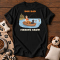 Dog Dad Fishing Crew Tee — funny dog t-shirt in Black, Comfort Colors 1717 flat lay