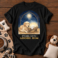 Golden Retriever Adore Him Tee — funny dog t-shirt in Black, Comfort Colors 1717 flat lay