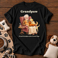 Grandpaw Dog Tee — funny dog t-shirt in Black, Comfort Colors 1717 flat lay
