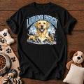 Labrador Retriever Energy Tee — funny dog t-shirt in Black, Comfort Colors 1717 flat lay