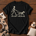 Life Is Short Walk Your Dog Tee — funny dog t-shirt in Black, Comfort Colors 1717 flat lay
