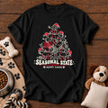 Merry Chaos Dog Tee — funny dog t-shirt in Black, Comfort Colors 1717 flat lay