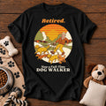 Retired Dog Walker Tee — funny dog t-shirt in Black, Comfort Colors 1717 flat lay